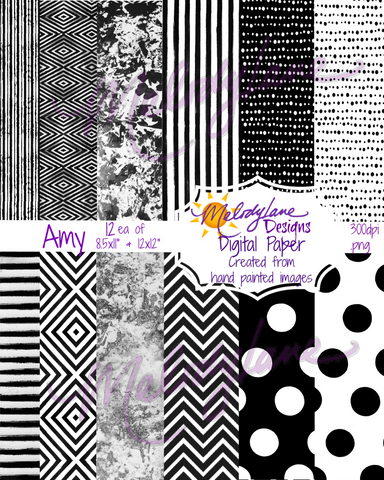 Amy Digital Paper Set