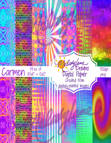 Carmen Digital Paper Set